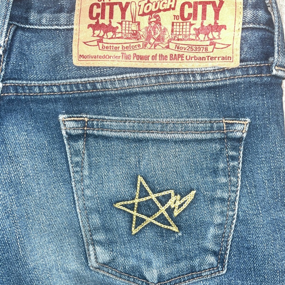 Host pick 💋 Rare! Vintage authentic Japan Bape Jeans A Bathing Ape women’s XS 2 - Picture 7 of 9